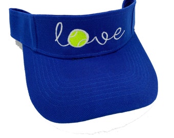 Tennis Visors, Team Captain's Gifts, Tennis Partner Hats - LOVE design for Women's or Girls - Birthday Gifts,