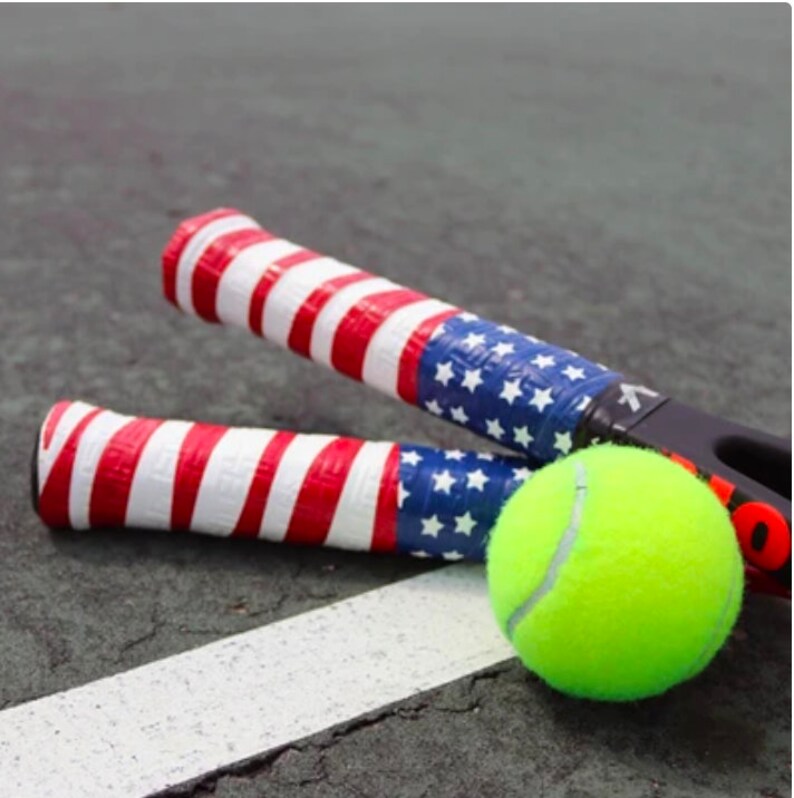 Tennis Racquet Grip Tape overgrip, american Flag' Pattern. Designer