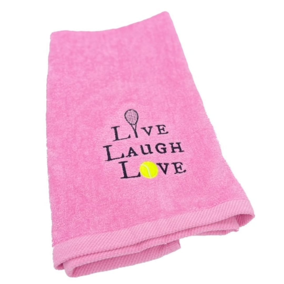The Best Womens Tennis Gifts Tennis Towels Tennis Sweat Towels 'LIVE LAUGH LOVE' Lots of Colors