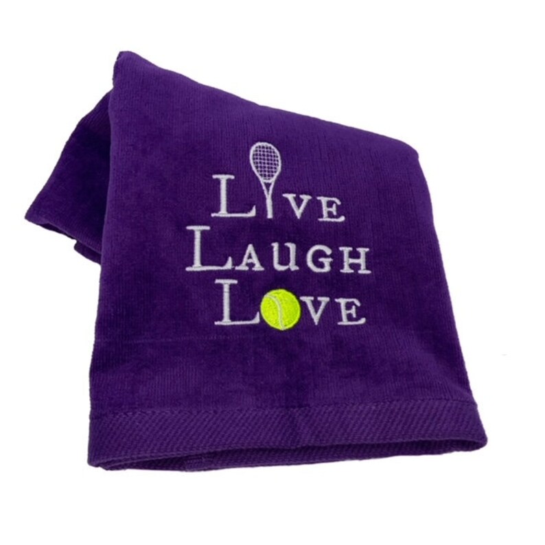 The Best Womens Tennis Gifts Tennis Towels Tennis Sweat Towels 'LIVE LAUGH LOVE' Lots of Colors