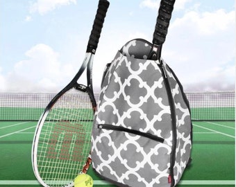 Tennis Backpacks, Gray or Black Tennis Bags - for Women or Teen Tennis Players, Fun Patterns- fits 2 racquets! Free Shipping!