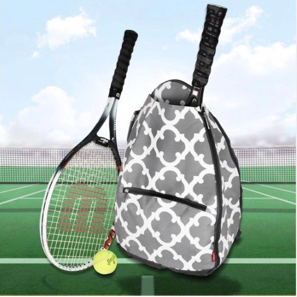 Tennis Backpacks, Gray or Black Tennis Bags - for Women or Teen Tennis Players, Fun Patterns- fits 2 racquets! Free Shipping!