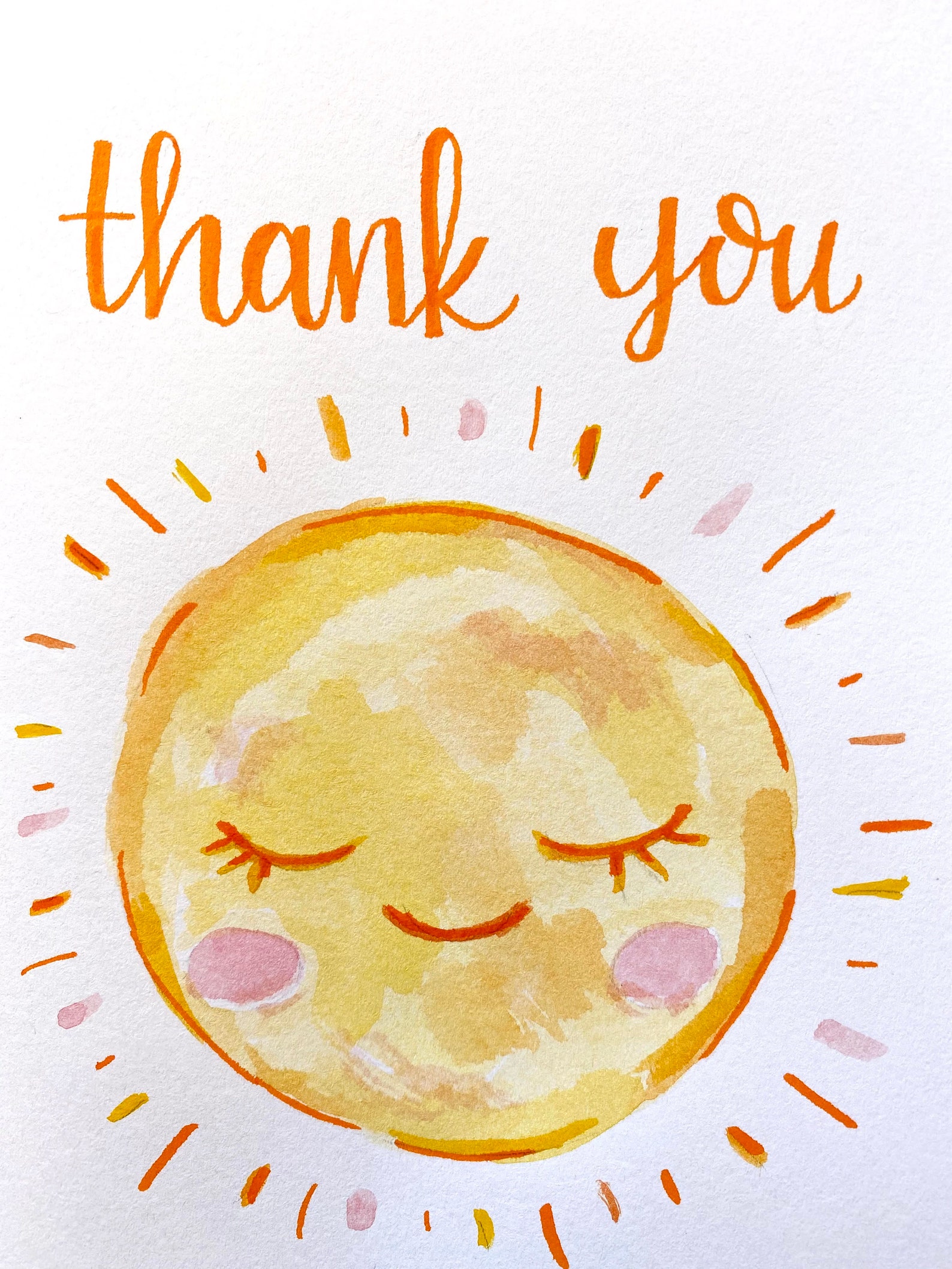 Thank You Sunshine Card Thank You Card Sunshine Card Card Etsy