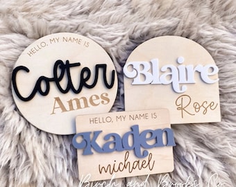 Name Sign For Baby, Baby Birth Announcement Sign, Wooden Baby Name Sign, Name Announcement Sign, Newborn Photo Prop, Hospital Birth Sign