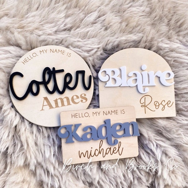 Name Sign For Baby, Baby Birth Announcement Sign, Wooden Baby Name Sign, Name Announcement Sign, Newborn Photo Prop, Hospital Birth Sign