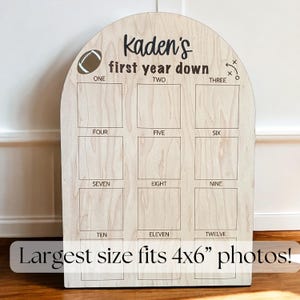 Football Birthday Board, First Year Down Theme, Football 1st Birthday, One Year of Photo Board, My First Year Football Board, Sports Theme