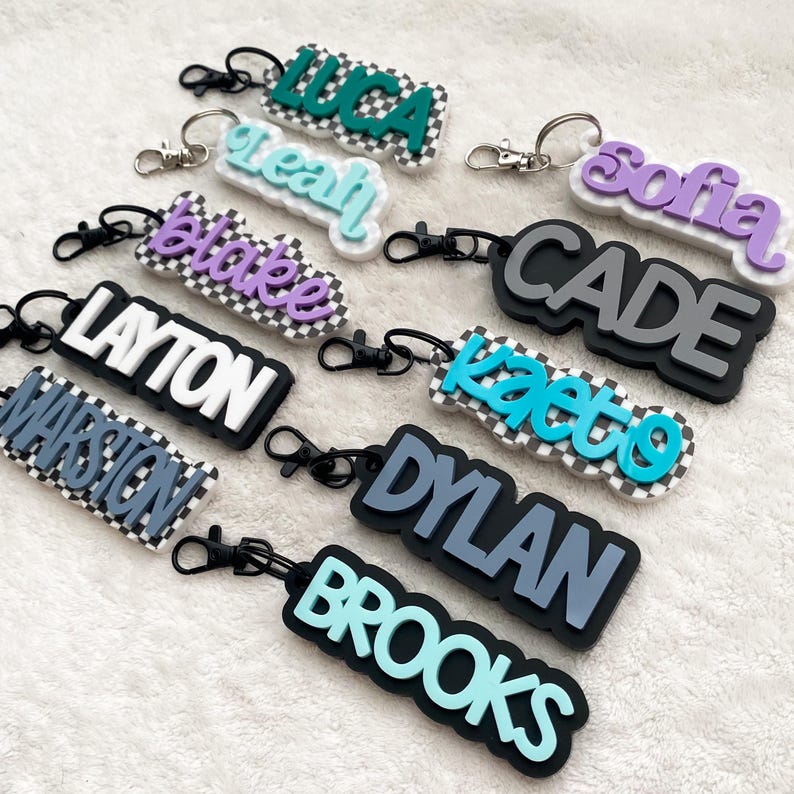 Custom Acrylic Name Keychain: Personalized Backpack Tag Bild 4
