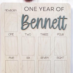 First Birthday Board 1st Birthday Decoration 12 Months Photo Display 4x6 Baby First Year Board One Year Of Baby Party Decor for 1st Birthday
