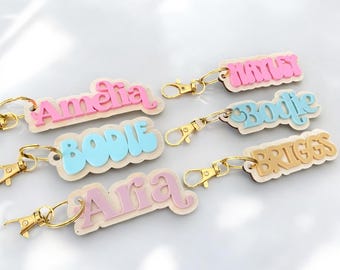 Custom Keychain Backpack Name Diaper Bag Girl Keychain Boy Keychain Custom Back Pack Keychain Personalized Name Bag Tag