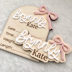 Bow Name Sign Bow Birth Stats Sign Baby Girl Name Sign Baby Hospital Birth Announceme Baby Shower Gift Name Sign Gift for Expecting Mom