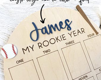 Baseball First Birthday Photo Board: Rookie Year Decor