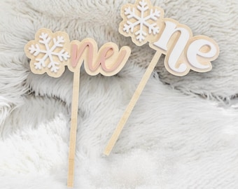 Winter ONEderland Snowflake First Birthday Cake Topper