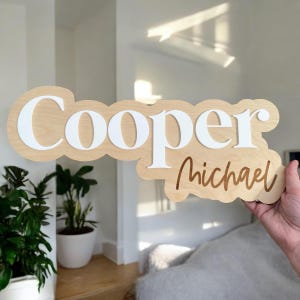 Upgraded Baby Name Sign Larger Sign for Kids Room, Nursery Name Sign