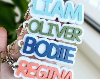 Name Keychain Boy Keychain Name Keychain Girls Bag Tag Boy Personalized Bag Tag Keychain Name Keychain Personalized