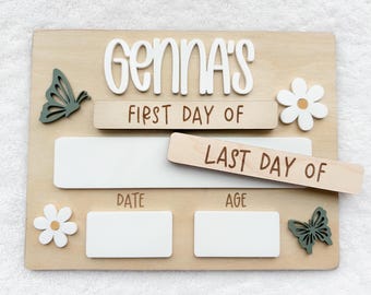 First Day Last Day School Sign: Reusable Photo Prop Board