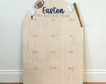 Sports Theme First Birthday Photo Board, Rookie Year Decor