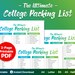 Printable College Packing List, College Planner, Back to School ...
