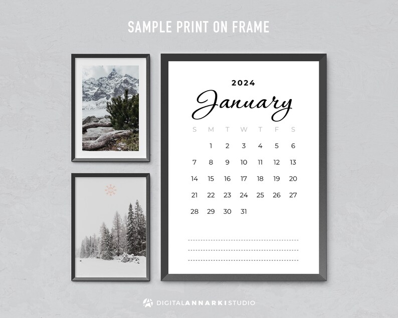 2024 Printable Calendar, Office Home Monthly Calendar, A4 Calendar