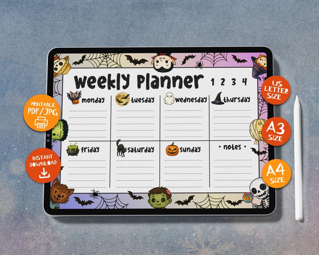 October 2025 Spooky Halloween Weekly Planner | Cute Spooky Printable ...
