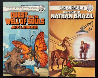 Quest for the Well of Souls + The Return of Nathan Brazil, The Well World Series By Jack L. Chalker, Del Rey Vintage Paperbacks Lot