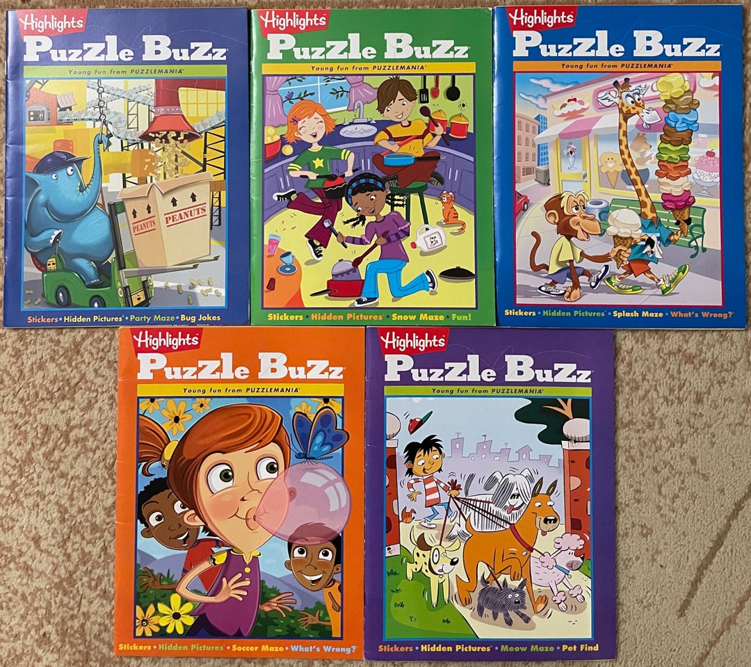 5 UNUSED Highlights Puzzle Buzz Children's Activity Books Etsy