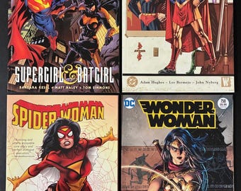 Female Superhero Comics Lot: Supergirl Batgirl Elseworld's Finest Gen Thirteen Spider-Woman Hopeless Land Wonder Woman, DC Marvel Comics TPB