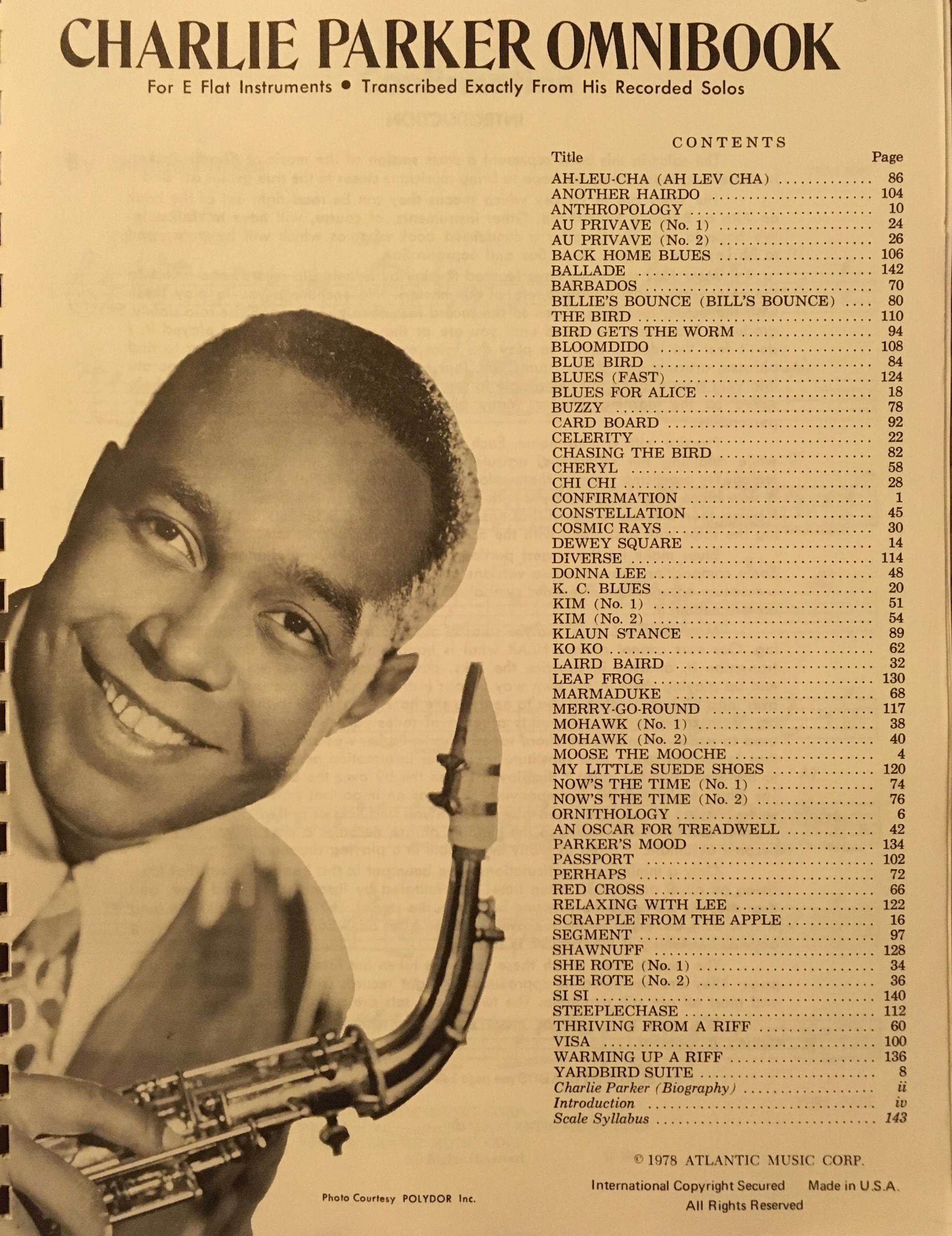 2 Saxophone Sheet Music Jazz Books Charlie Parker Omnibook Etsy