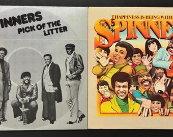 The Spinners Vinyl LP Lot: Pick Of The Litter 1975; Happiness Is Being With The Spinners 1976  Atlantic Records, Funk Soul R&B, VG+