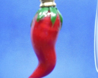 red glass pepper fan pull