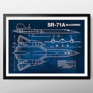 Blueprint SR-71 Blackbird Lockhead, Aircraft dimensions. Elon Musk, Gift idea, home office gift. Dad&#39;s birthday gift. Retirement gift.