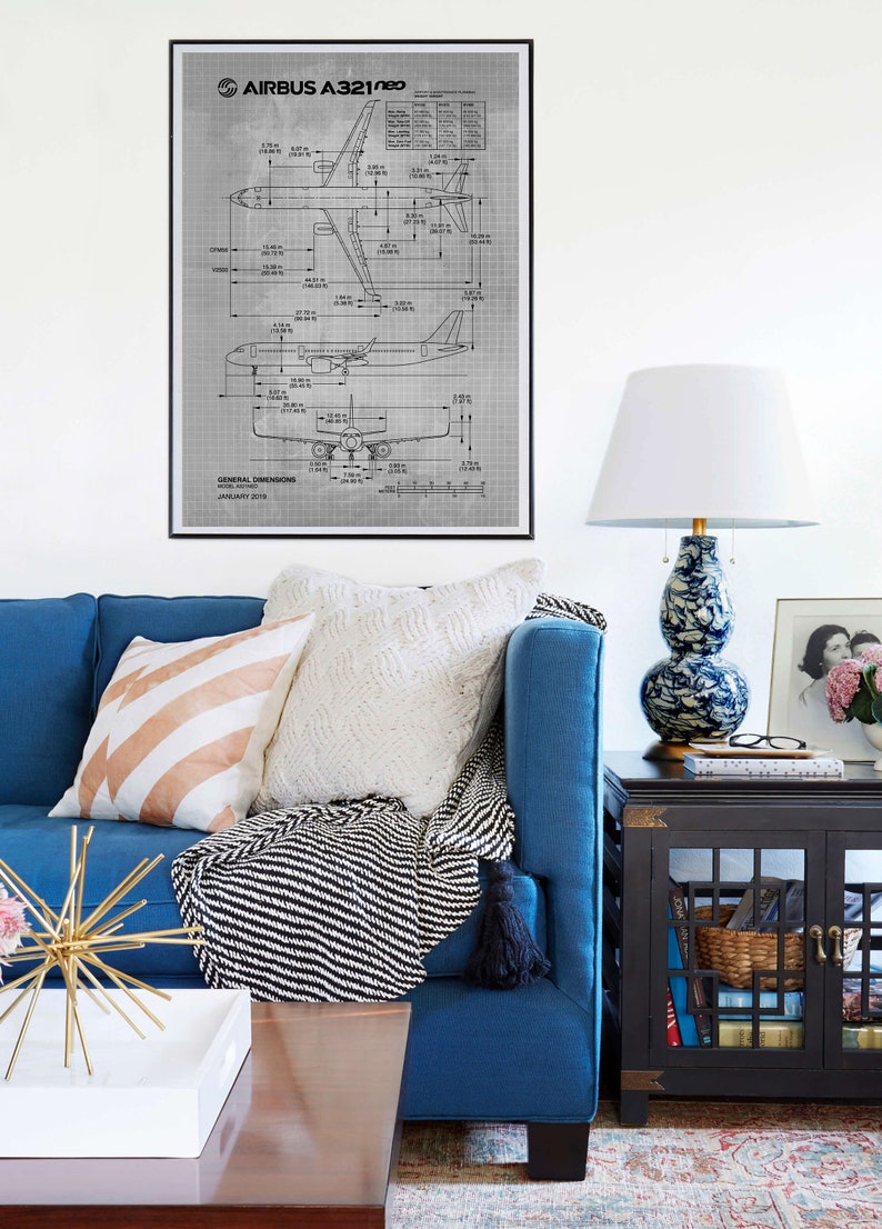 Blueprint Airbus A321 NEO Commercial Airplane. Dimensions. - Etsy