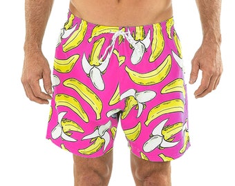 pink banana swim trunks