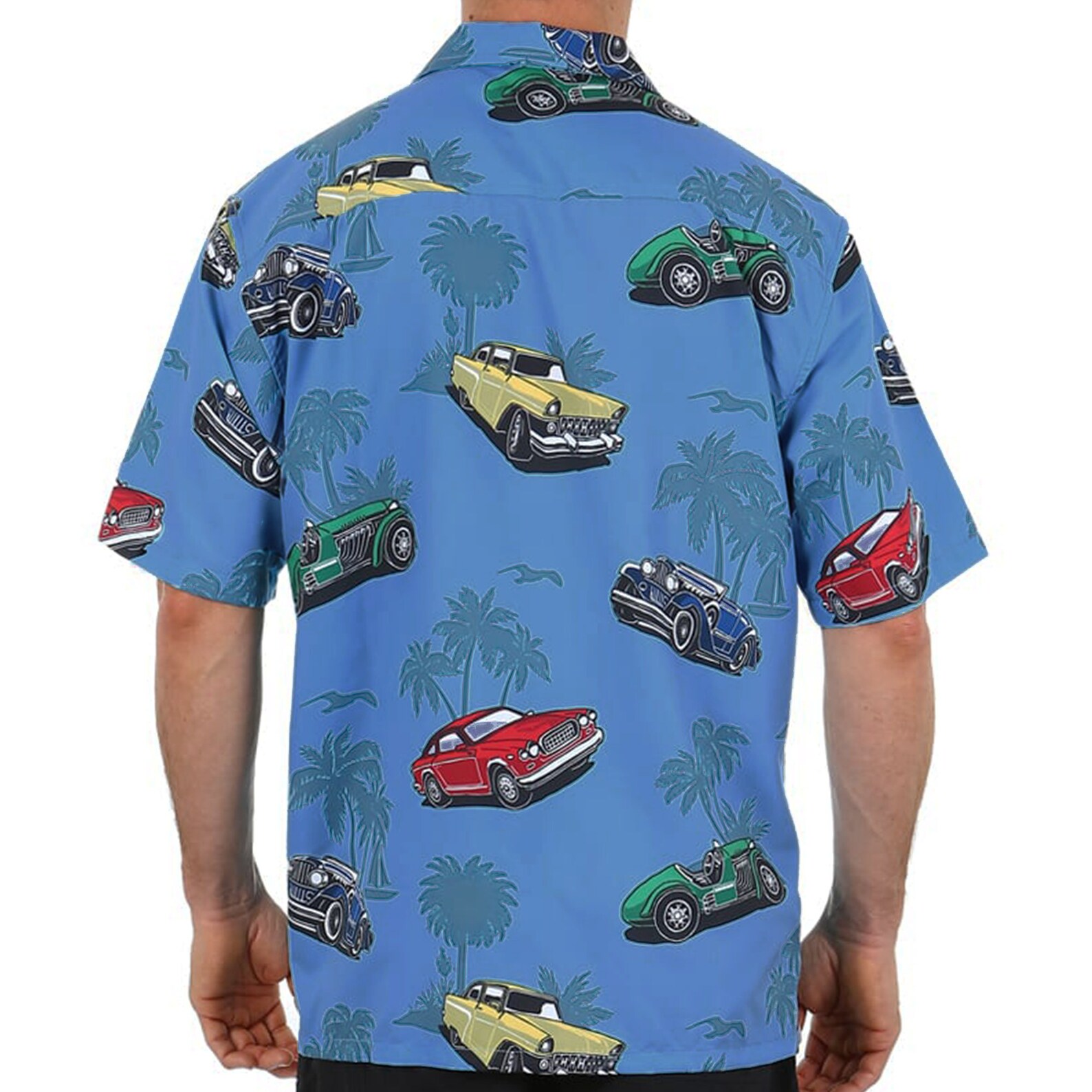 Men's Blue Classic Cars Button Down Hawaiian Shirt No Etsy