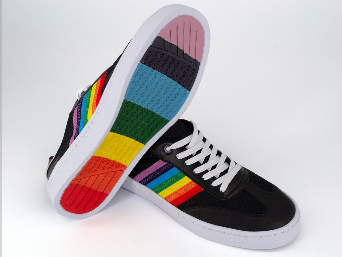 LGBT Pride Shoes With Purple Accents LGBT Flag Sneakers Etsy