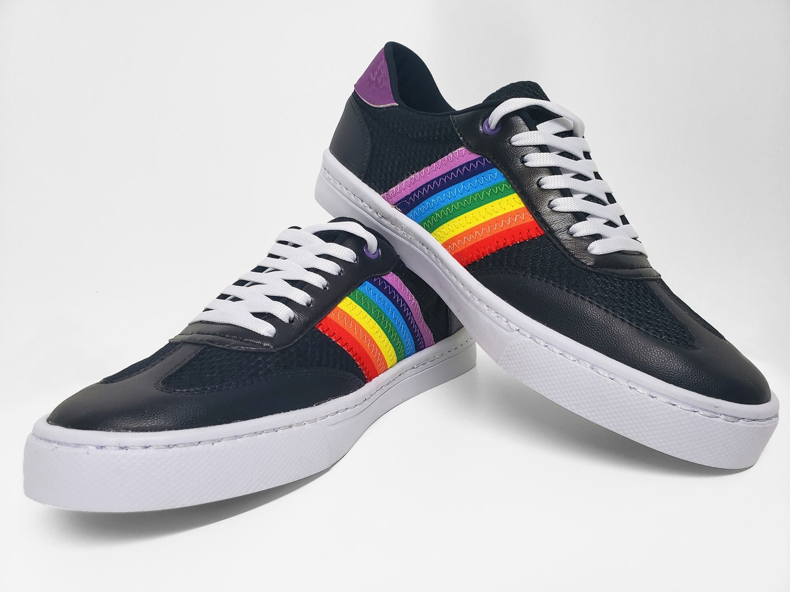 LGBT Pride Shoes With Purple Accents LGBT Flag Sneakers Etsy