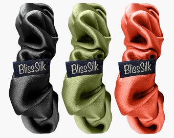 Pure Mulberry Silk Scrunchies - 3 Pack