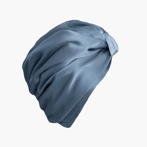 Luxurious Silk Hair Wrap - Blue Moon, Double Layer Luxurious Silk/ Keeps Hair Smooth and Hydrated/ Comfortable and Natural Silk