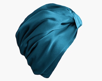 Pure Mulberry Silk Turban 19momme - Cobalt Blue