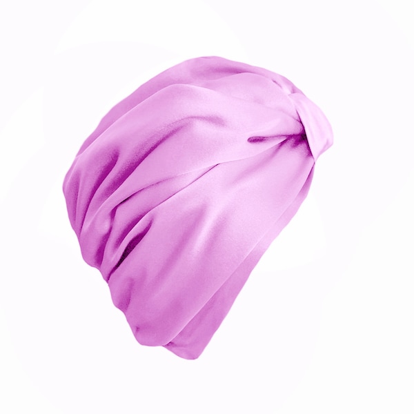 Turban en soie de mûrier pur - Ballet Slipper Pink / Quality Double Layer Silk / Natural Silk Benefits / Temperature Regulating / Breathable