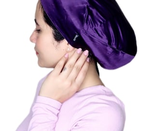 Reversible Scrub Hat, 19 Momme Mulberry Silk, Suitable for long hair, Adjustable, Breathable, Comfortable