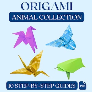 Origami Animal Collection | 10 Step by Step Printable Guides | Instant Digital Download | PDF Paper Craft Instructions