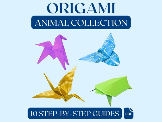 Origami Animal Collection | 10 Step by Step Printable Guides | Instant Digital Download | PDF Paper Craft Instructions