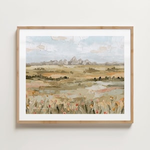 Lámina artística de Grand Tetons – Pintura al óleo, paisaje de montaña, papel o lienzo de bellas artes