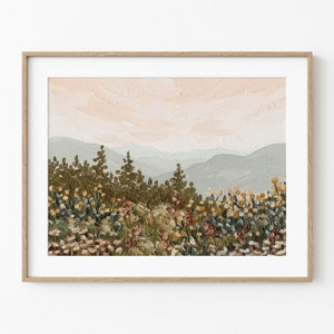 Appalachian Sunrise -- Fine Art Print, Stretched Canvas, Wall Decor, Mountain Painting, Flower Painting, Landscape, Art Decor, Gift Idea