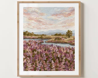 Lake Tekapo Lupins Art Print – New Zealand Landscape Painting