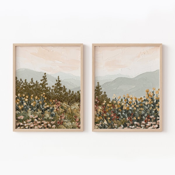 Berge Wandkunst 2er Set, Appalachian Sunrise Diptych Print