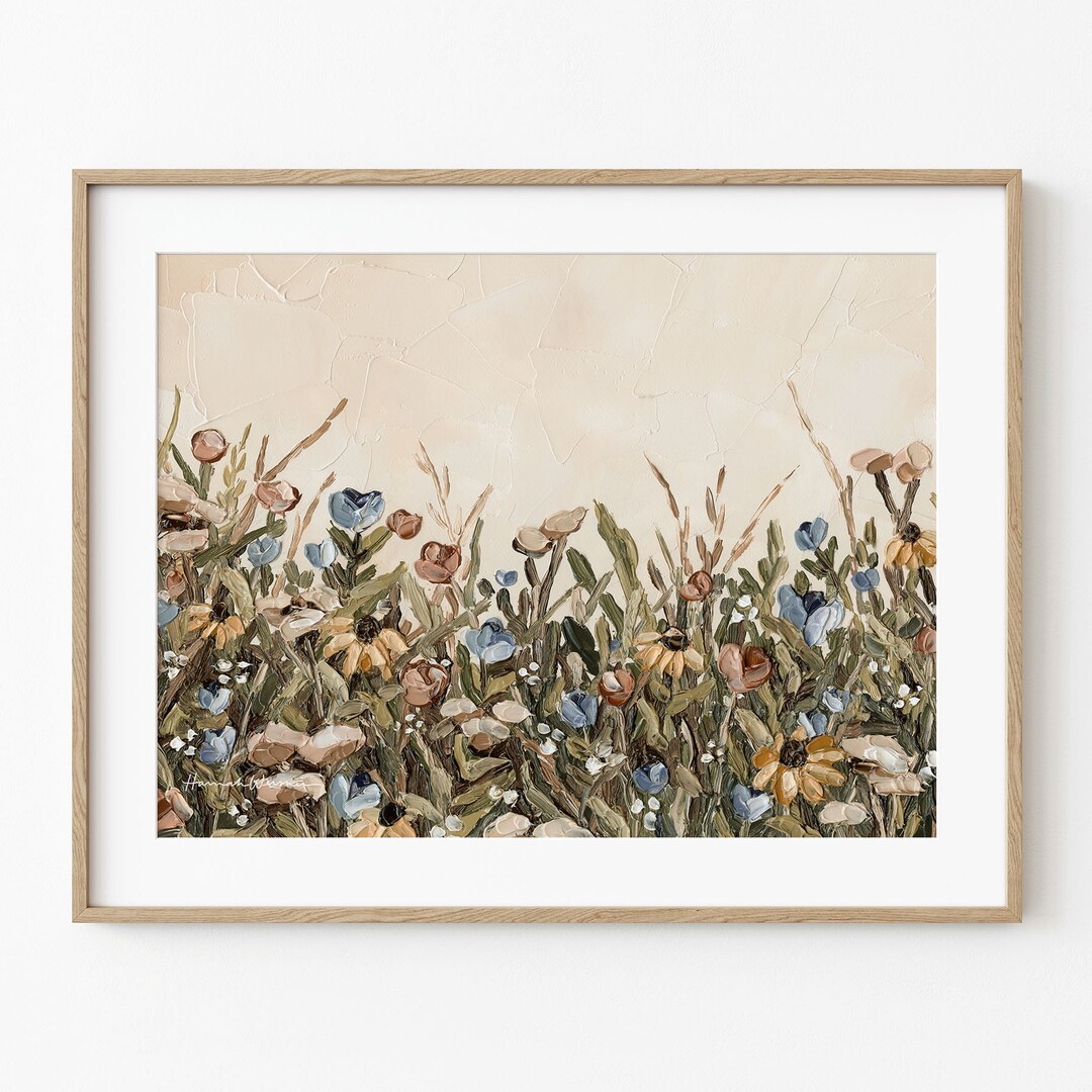 Wildflower Field Art Print – Botanical Wall Decor, Floral Painting - Etsy