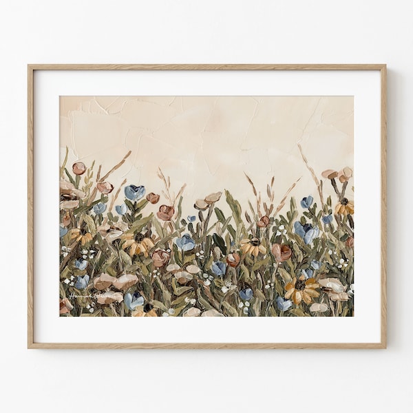 Kunstdruck Wildblumenfeld - Blumenfeld