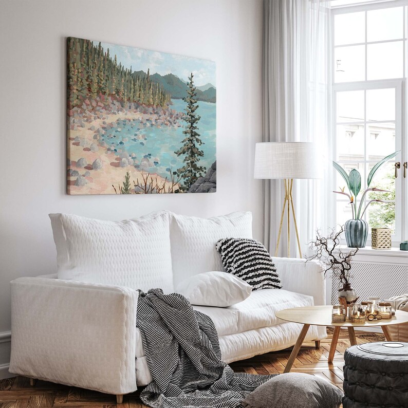 シークレット・コーブ・ファインアートプリント – タホ湖の風景、山の絵画 画像 5