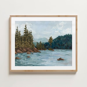 Lake Coeur d&#39;Alene -- Fine Art Print, Stretched Canvas, Mountain Painting, Idaho Art, Northern Idaho, Lake Painting, Art Decor, Gift Idea